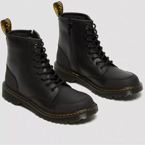 Dr Marten Youth 1460 Overlay Leather Lace Up Boot. Size 4.